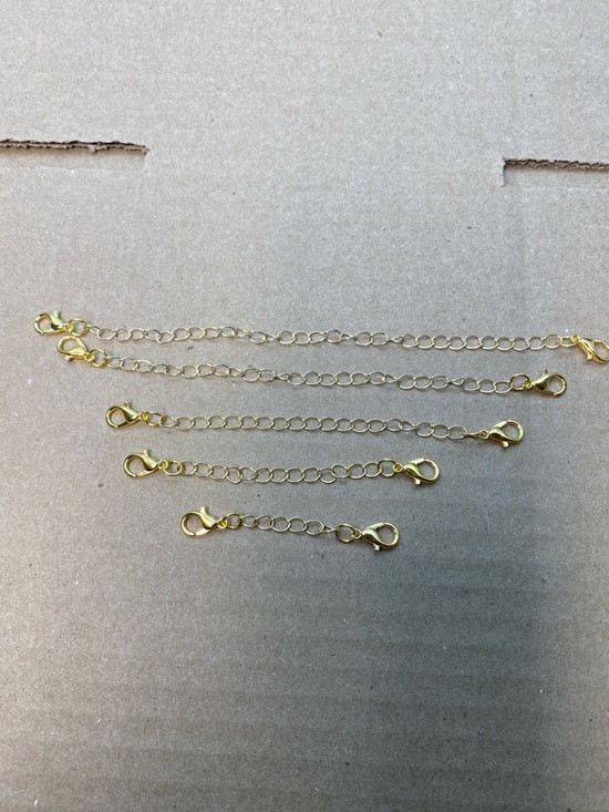 Jewelry - 5 pk Gold Necklace Extension Chains with Lobster Clasps - Adjustable Length